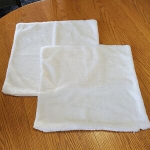 White Faux Fur Pillow Covers